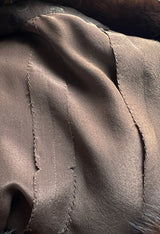 1970s Givenchy by Hubert de Givenchy Haute Couture Gold Metallic Dot on Silk Chiffon Dress w Mink Trim