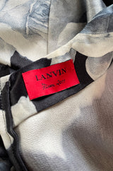 Iconic Fall 2011 Lanvin by Alber Elbaz Ad Campaign & Look 39 Runway Grey Floral Print Dress