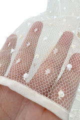 Prettiest 2012 Valentino Tiered Ivory Lace Net Dress w Tiny Sequin & Bead Detailing