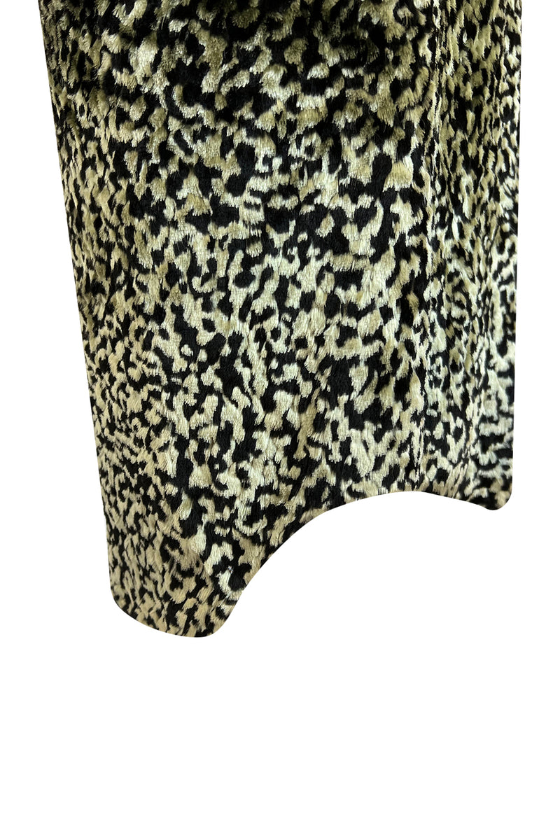 1994 Geoffrey Beene Leopard Print Chenille & Metallic Netting Dress
