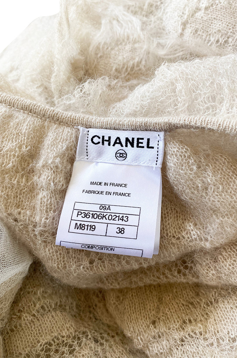 Fall 2009 Chanel Gossamer Mohair Knit Ruffled Sleeve Fantasy Evening Jacket