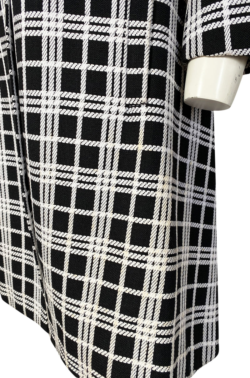 Spring 1970 Diorling by Christian Dior Numbered Mod Black & White Check Coat