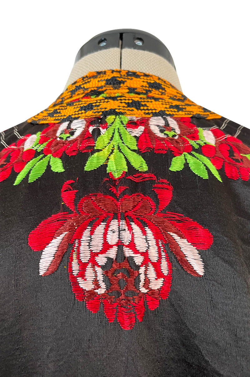 Spectacular Vintage Oversized Kimono Coat Made From an Incredible Antique Floral Silk Brocade