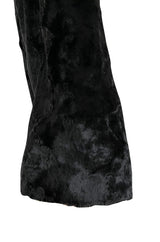 Documented 1973 Biba by Barbara Hulanicki Rare Maternity Label Black Faux Fur Swing Coat