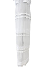 Pristine Mid 2000s Givenchy by Riccardo Tisci White Cotton Gauze & Lace Dress w Matching Underdress