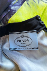 Gorgeous Spring 2019 Prada Look 41 Runway Neon Green & Navy Tie Dye Dress