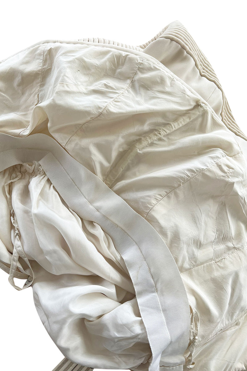 Mid 1950s to Early 1960s Christian Dior Demi-Couture Ivory Silk Strapless Dress & Stole