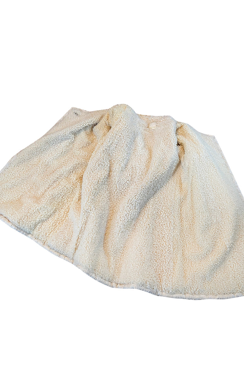 Gorgeous Fall 1965 Nina Ricci Haute Couture Ivory Silk  Brocade Coat w Soft Sheepskin Lining