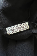 Gorgeous Early 2000s John Anthony One Sleeve Jersey Dress w Full Open Side & Bow Detail