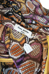 Museum Exhibited 1970 Thea Porter Couture Dress in Silk & Beads