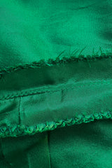 1980s Paul-Louis Orrier Emerald Green Silk Taffeta Couture Dress w Extravagant Ruffles