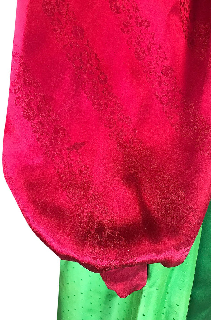 Documented Spring 1977 Emanuel Ungaro Haute Couture Brilliant Silk Skirt & Top Set