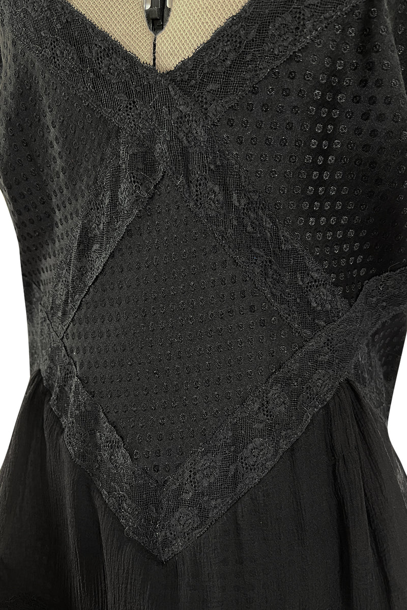 Gorgeous Spring 2005 Christian Dior by John Galliano Black Silk & Lace Dress