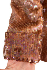 Fabulous 1980s John Anthony Couture Pink & Bronze Fully Sequinned Strapless Dress & Matching Jacket