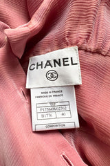 Phenomenal Spring 2001 Chanel by Karl Lagerfeld Dusty Pinks Silk Chiffon Runway Dress