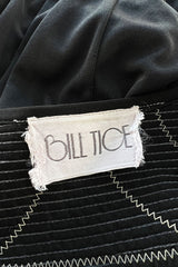 Easy to Wear 1980s Bill Tice Black Jersey Caftan Feel Dress w Gold Shoulder Detail Detail