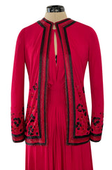 Spring 1976 Chanel Haute Couture Silk Jersey Dress & Lesage Beaded Jacket