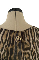 Recent Roberto Cavalli Chiffon Leopard Print Beachwear Caftan New w Tags
