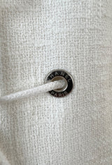 Fabulous 2007 Chanel Resort Runway Textured White Lace Front Pocket Jumpsuit