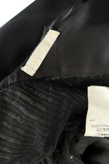 Spring 2000 Valentino Black Silk Dress w Shocking Sequin & Net Side Panel