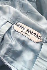 Runway Spring 1994 Balmain by Oscar de La Renta Haute Couture Baby Blue Corset Dress