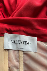 2010s Valentino Strapless Stretch Silk Crepe Dress w Gathered Bodice & Side Detailed Skirt