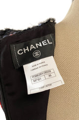 Iconic Fall 2010 Chanel by Karl Lagerfeld Look 21 Runway Black Knit Boucle Dress w Fringe Detailing