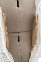 Prettiest 2012 Valentino Tiered Ivory Lace Net Dress w Tiny Sequin & Bead Detailing