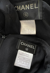 Cruise 2003 Chanel by Karl Lagerfeld Black Boucle Suit w Loop Wool Edging