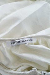 Fall 2019 Cecilie Bahnsen Runway "Ami" Velvet Bow & Ivory Babydoll Mini Dress