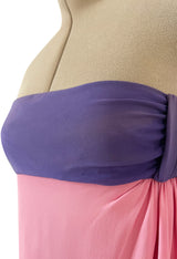 Prettiest Spring 2008 Valentino Runway Strapless Dress in Pink Yellow & Purple