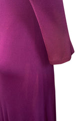 1972 Bob Mackie Ray Aghayan Purple Jersey Dress w Macrame