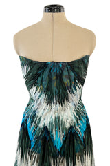 Stunning Spring 2003 Alexander McQueen 'Irere' Collection Silk Chiffon Runway Dress