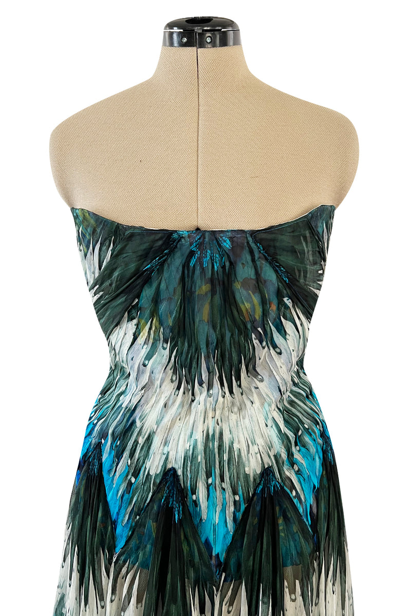 Stunning Spring 2003 Alexander McQueen 'Irere' Collection Silk Chiffon Runway Dress