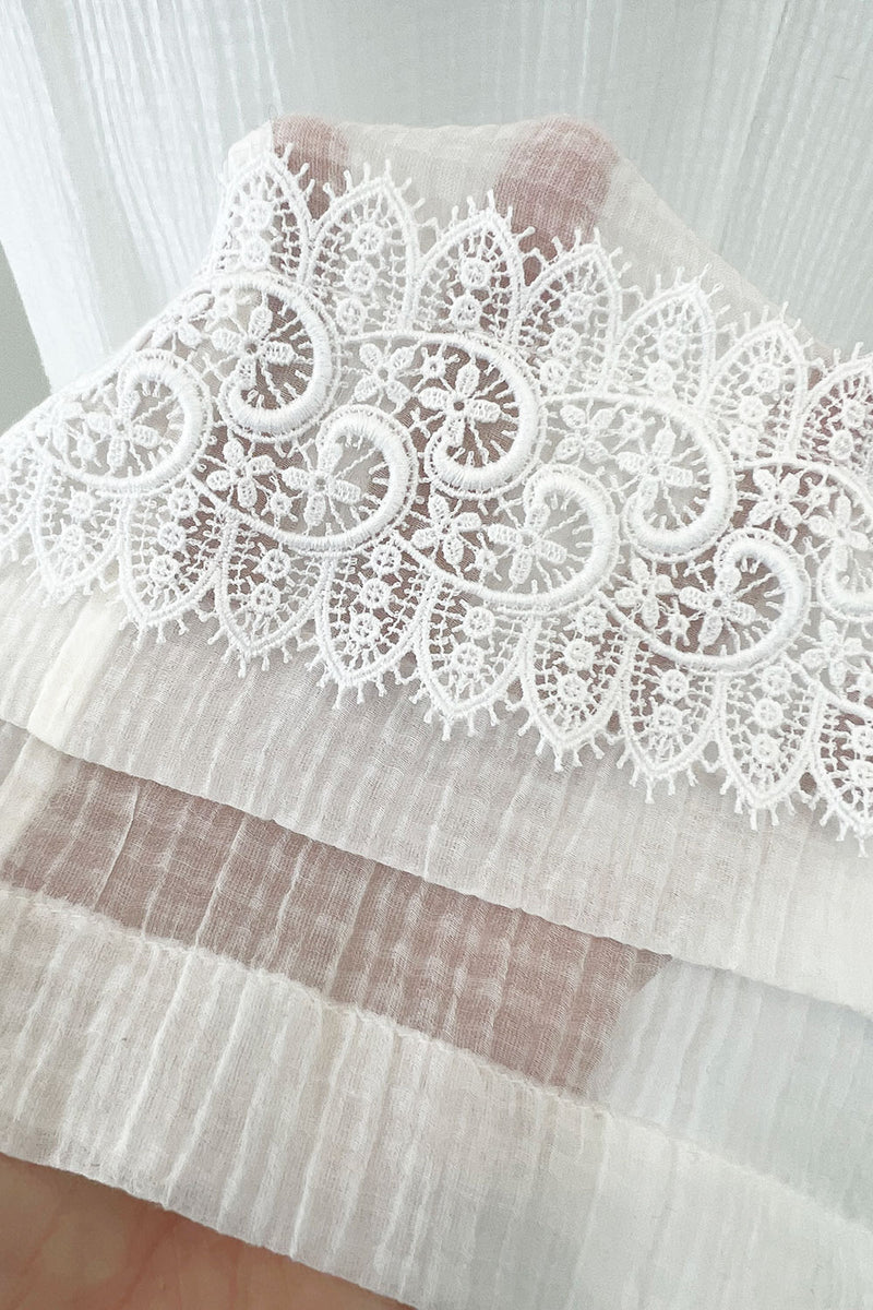 Pristine Mid 2000s Givenchy by Riccardo Tisci White Cotton Gauze & Lace Dress w Matching Underdress