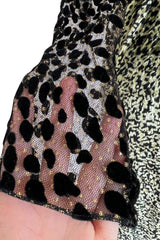 1994 Geoffrey Beene Leopard Print Chenille & Metallic Netting Dress
