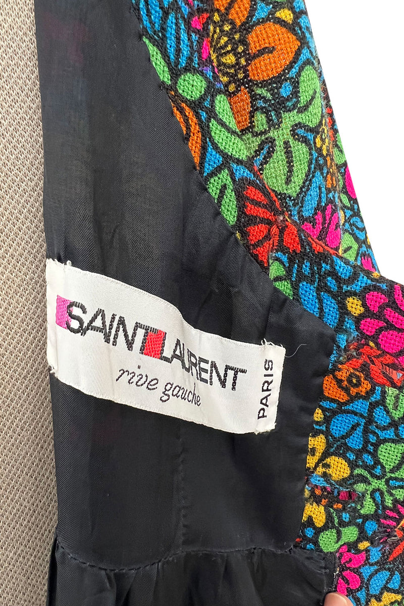 Rare & Exceptional Spring 1966 Yves Saint Laurent Sketch Documented Floral Print Dress