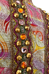 Amazing c.1967 Oscar de la Renta Gold Metallic Brocade Jumpsuit w Extensive Detailing