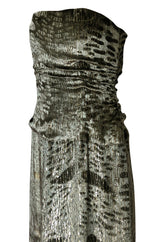 Fall 1986 Bill Blass Silk Velvet Lame Beaded Evening Strapless Dress & Jacket