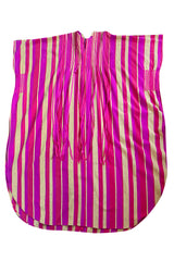 Exceptional 1960s Josefa Mexico Pink Pintuck & Ribbon Cotton Caftan Dress