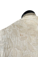 Gorgeous Fall 1965 Nina Ricci Haute Couture Ivory Silk  Brocade Coat w Soft Sheepskin Lining