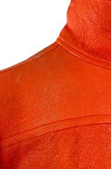 Iconic 1960s Andres Courreges Vivid Orange  & White Vinyl Coat or Dress w Original Belt