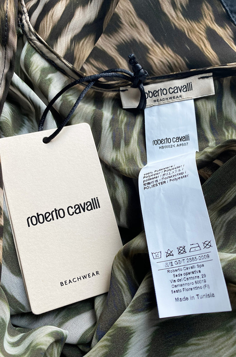 Recent Roberto Cavalli Chiffon Leopard Print Beachwear Caftan New w Tags