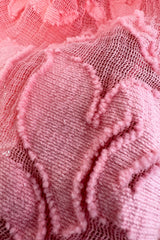 Amazing 1930s Unlabeled Pink Light Woven Cotton Tiered Applique Dress w Amazing Sleeves