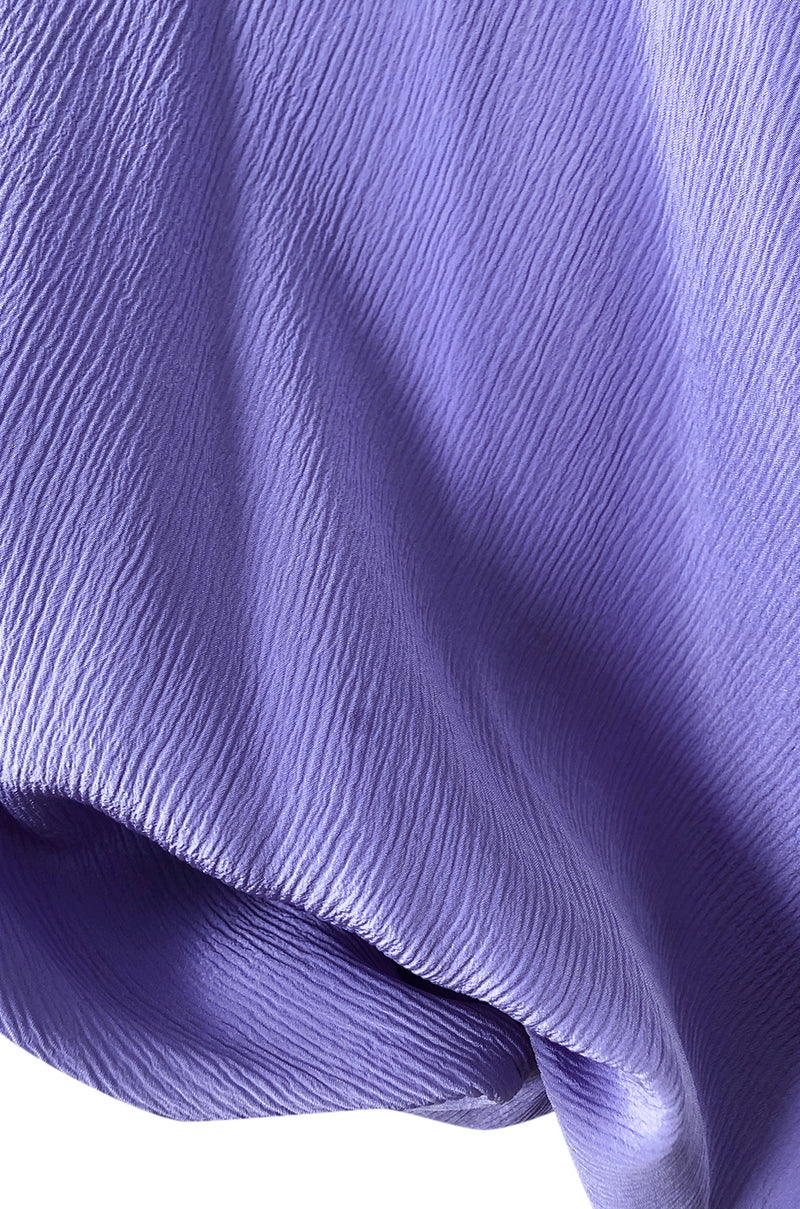 Spring 1978 Bill Blass Crisp Bright Green Silk Taffeta Skirt & Purple Silk Top Dress Set