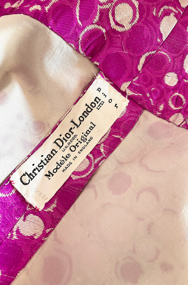 Exceptional Early 1960s Christian Dior by Marc Bohan Pink & White Silk Twill Dress Set