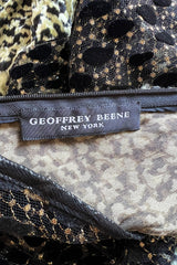 1994 Geoffrey Beene Leopard Print Chenille & Metallic Netting Dress