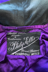 Outstanding 1920s Brilliant Floral Embroidered Rich Purple Silk Cape Cut Flapper Coat