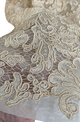 Exceptional Spring 1956 Pierre Balmain Haute Couture Strapless French Alencon Lace & Silk Organza Dress