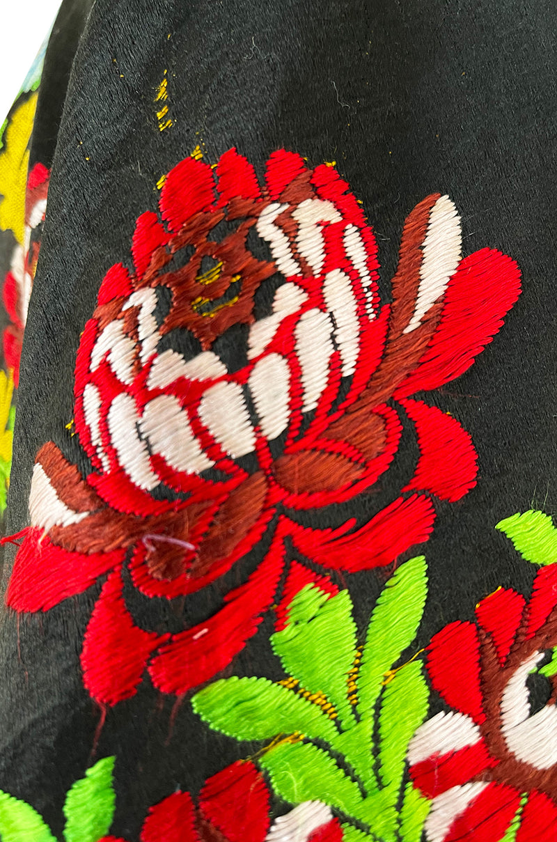 Spectacular Vintage Oversized Kimono Coat Made From an Incredible Antique Floral Silk Brocade
